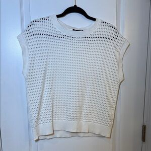 White Knit Sleeveless Sweater